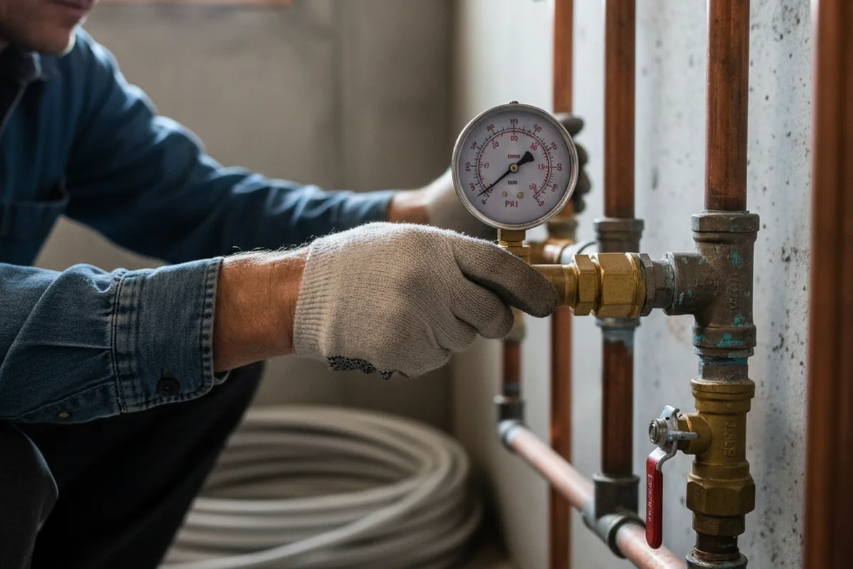 Pressure testing a repaired line during Water Line Repair in Montour Falls